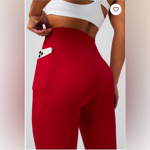 NWT- Fabletics PureLuxe High-Waisted Crossover 7/8 Leggings -HOLLY BERRY (24”) - Picture 10 of 12